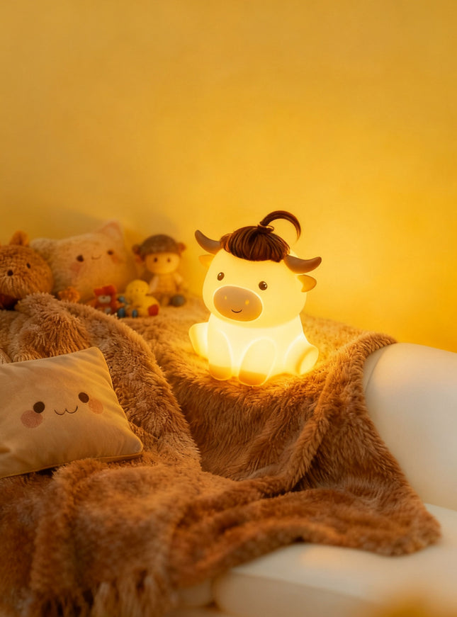 Highland Cow USB Charging Pat Style Bedroom Bedside Sleep