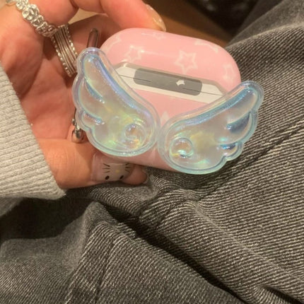 Cartoon 3D Angel Wings And Stars Earphone Case
