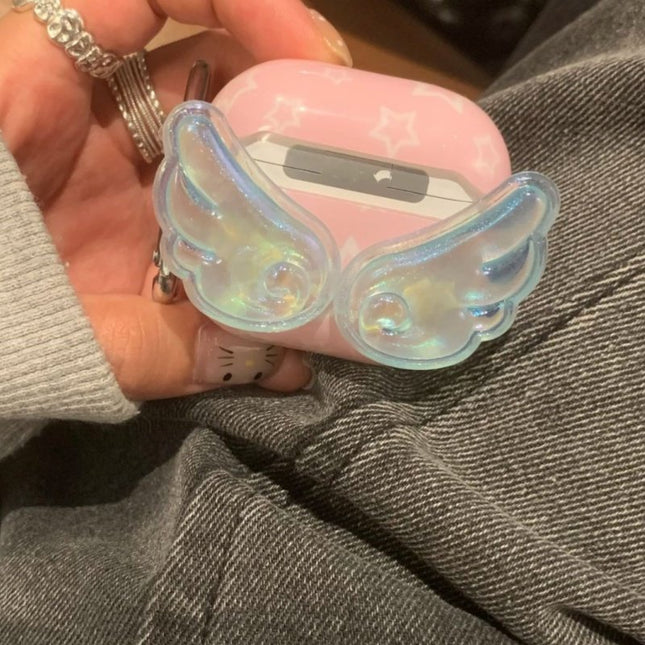Cartoon 3D Angel Wings And Stars Earphone Case