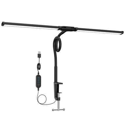 Double Head Desk Lamp USB Eye Protection LED Study Lamp Clamp Mount