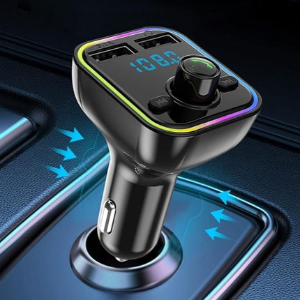 Bluetooth FM Transmitter Car with Fast Charging & RGB Lighting