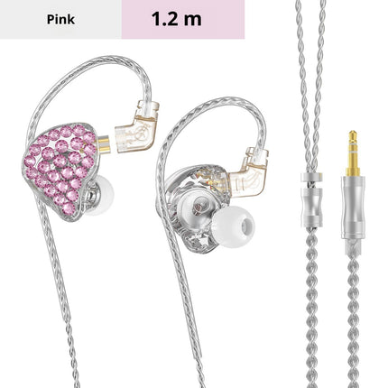 Girls With Diamond Wired Earphone In-ear Back Winding