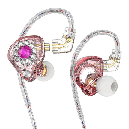 Private Model Q3pro Wired In-ear Music Headset Plug Diamond-embedded Singing Anc
