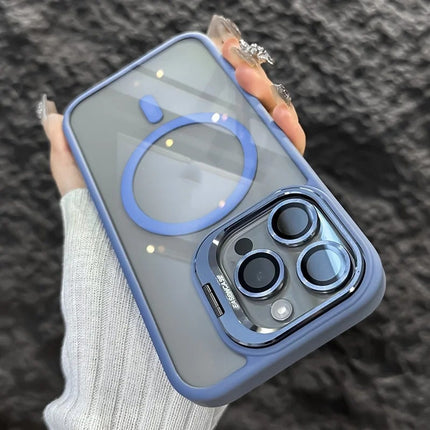 Invisible Bracket Transparent Phone Case With Cd Pattern