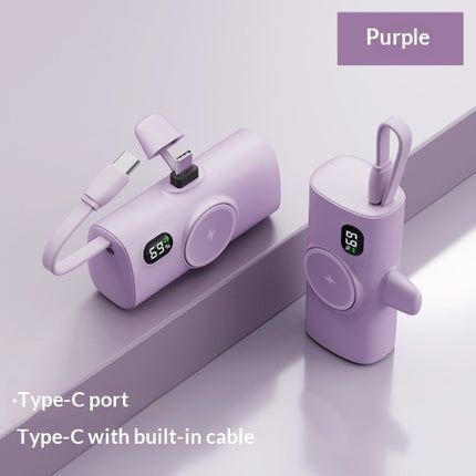 Wireless Magnetic Watch Power Bank With Built-in Cable