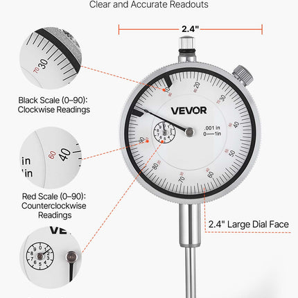 Dial Test Indicator With Dual Rod Stand And Storage Case