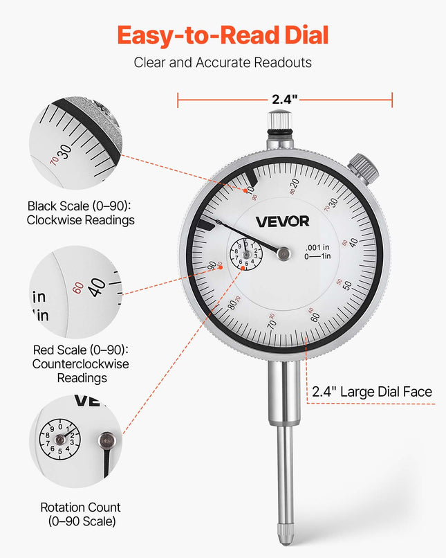 Dial Test Indicator With Dual Rod Stand And Storage Case