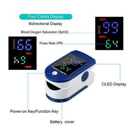 Finger Pulse Oximeter SpO2 Blood Oxygen Heart Rate Monitor