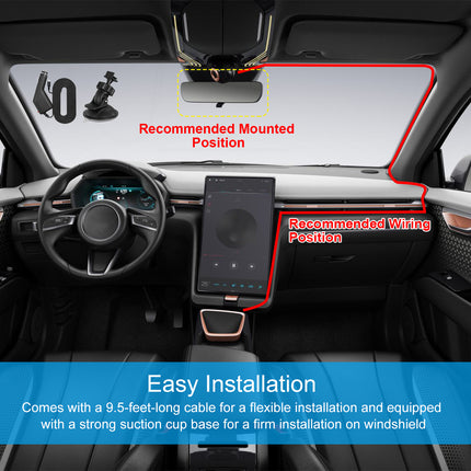 1080P Auto DVR Dashcam 90° Wide-Angle Loop Recording Night Vision