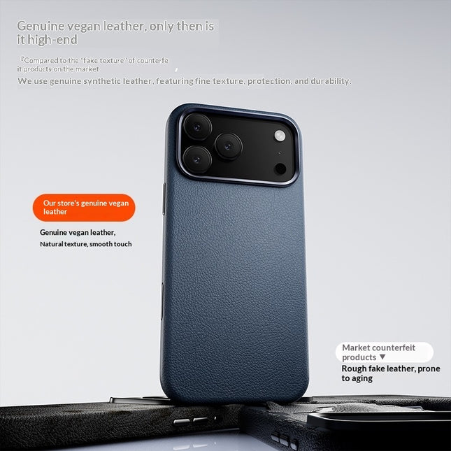 Sleek Genuine Leather Magnetic Phone Case With
