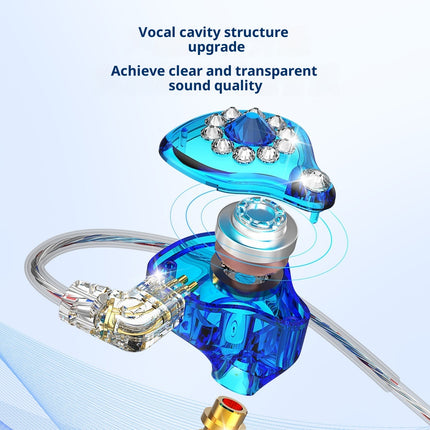 Private Model Q3pro Wired In-ear Music Headset Plug Diamond-embedded Singing Anc