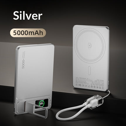 Ultra-thin External Battery With Color Screen Stand And Wireless Magnetic Chargi