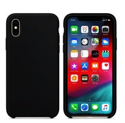 For Silicone Case 12 11 Pro X Xr Xs Max 8 7 6 Liquid Rubber Cover--black