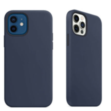 For Silicone Case 12 11 Pro X Xr Xs Max 8 7 6 Liquid Rubber Cover--dark Navy