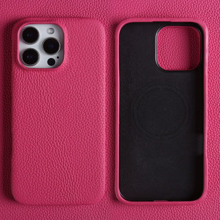 Lychee-Pattern Genuine Leather Phone Case