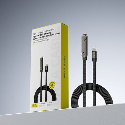 Fast Charging Foldable Bracket Data Cable 2-In-1 Data Wire