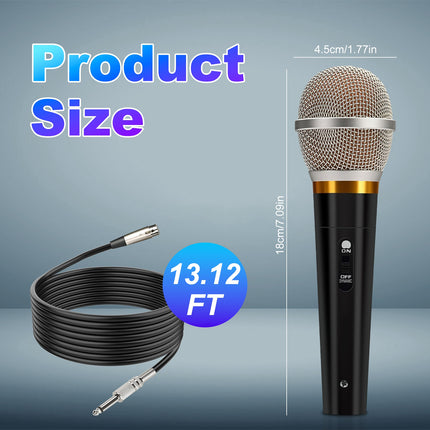 Dynamic XLR Microphone with On/Off Switch & 4m Cable for Studio
