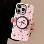 Pink Grid With Stand / iPhone 17promax