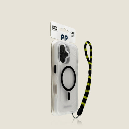 Black Matte Skin-Feel Striped Phone Case With Magnetic