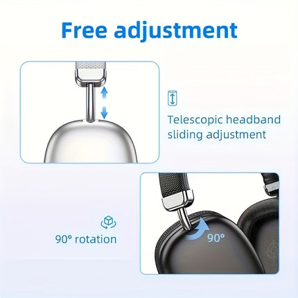 Bluetooth Headset With Microphone, 40-Hour Playback Time, Retractable Design, High-Quality Sound, Soft Memory Ear Cups