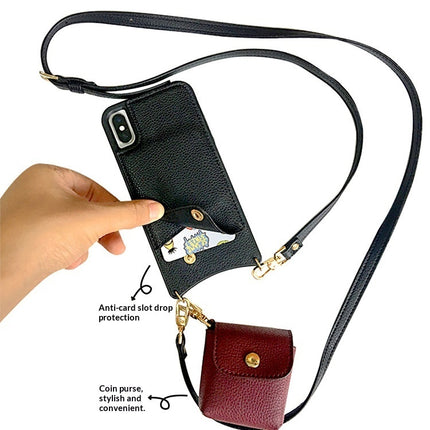 Protective Case With A Crossbody Strap, Card Slots, And A Zipperkeeps Fingerprin