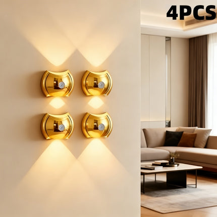 LED Wall Light with Motion Sensor USB Rechargeable 3 Color Modes 2-Pack