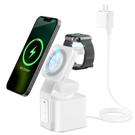 3-in-1 Bluetooth Speaker With Phone, Earphones, And Watch Wireless Charger