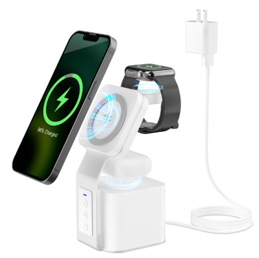 3-in-1 Bluetooth Speaker With Phone, Earphones, And Watch Wireless Charger