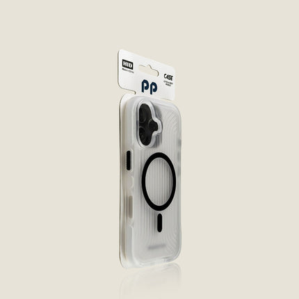 Black Matte Skin-Feel Striped Phone Case With Magnetic