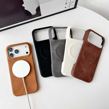 Minimalist Solid-Color Skin-Feel Sheepskin Magnetic Phone