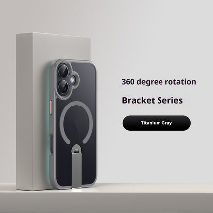 Magnetic Phone Case With A Straight Rotating Stand For Drop Protection