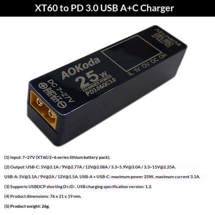 Drone Battery Charger For Fixed-Wing Fpv Drones With Xt60 To