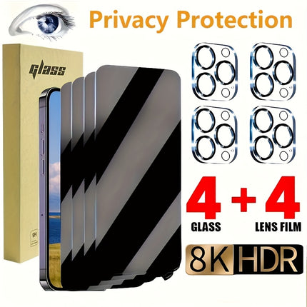 8-Pack Privacy Screen Protectors with Anti-Spy & Camera Protection