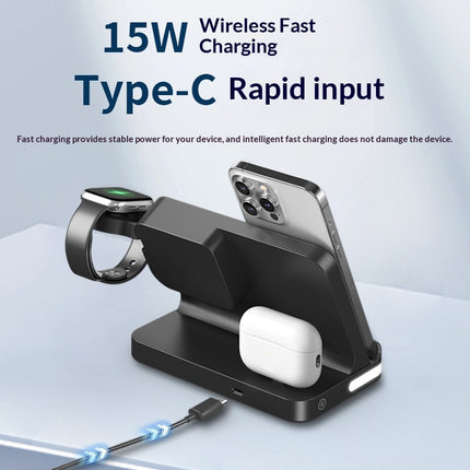 7-in-1 Wireless Charging Station with Clock for Smartphone & Smartwatch
