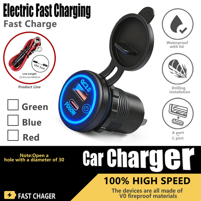 The 60W Mobile Phone Charger For Automobiles, Motorcycles
