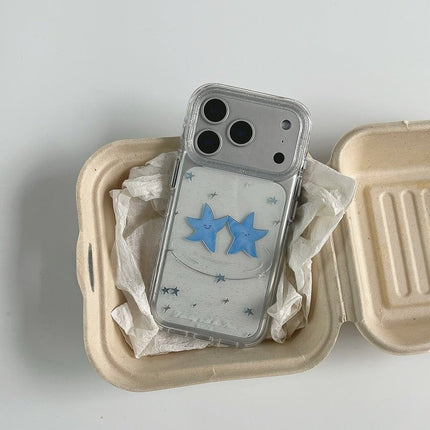 Korean-Style Niche Fresh And Cute Blue Star Phone Case For
