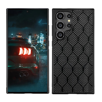 Carbon Fiber Square Twill Honeycomb Phone Case Compatible