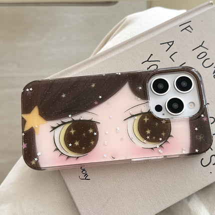 Fashionable Cartoon Phone Case Featuring Fine Glitter And