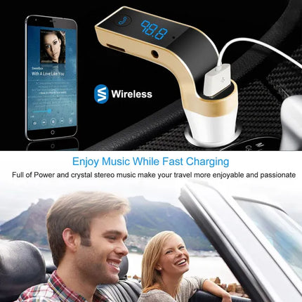 Car FM Transmitter USB Charger Hands-Free Calling MP3 Player Display