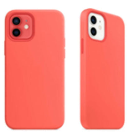 For Silicone Case 12 Liquid Rubber Cover--pink Orange