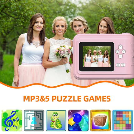 Kids Instant Print Digital Camera HD 1080P with 3 Paper Rolls