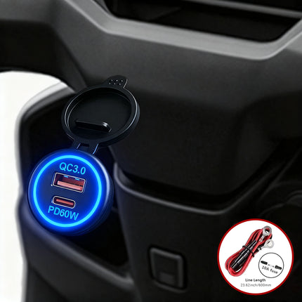 The 60W Mobile Phone Charger For Automobiles, Motorcycles