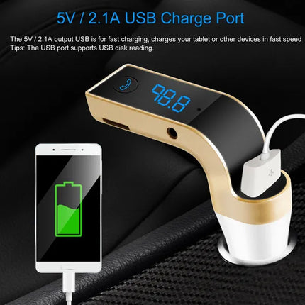 Car FM Transmitter USB Charger Hands-Free Calling MP3 Player Display