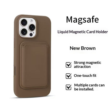 Magnetic Cardholder Liquid Silicone Phone Case