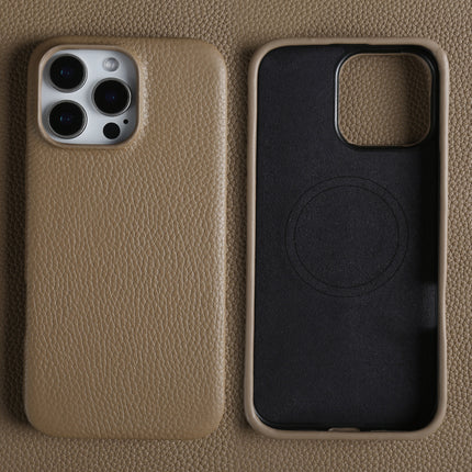 Lychee-Pattern Genuine Leather Phone Case