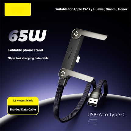 Fast Charging Foldable Bracket Data Cable 2-In-1 Data Wire