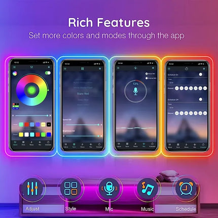 LED Neon Rope Lights 5/10m Smart App Control RGB Music Sync Strip
