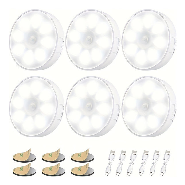 6-Pack LED Cabinet Lights with Motion Sensor Dimmable 3000-6000K