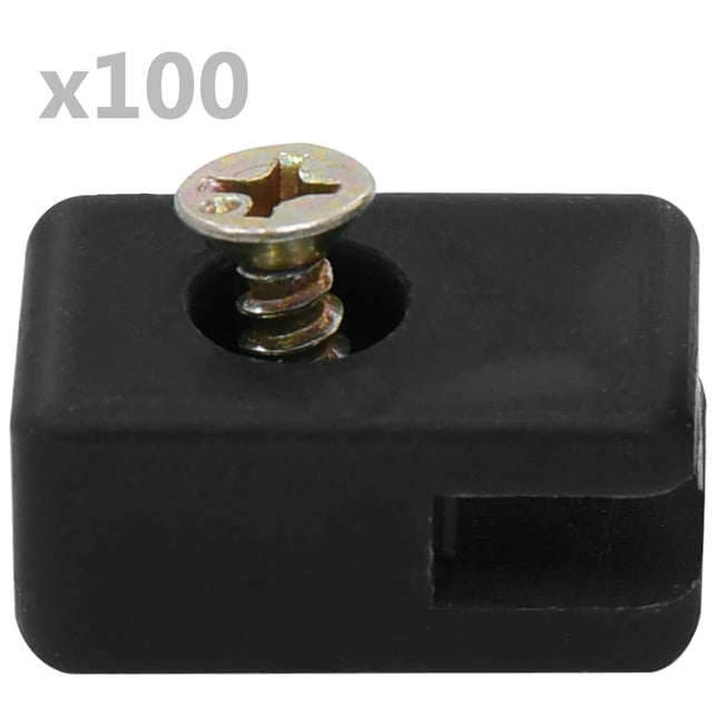 Tension Wire Holder With Screw, 100 Sets, Anthracite