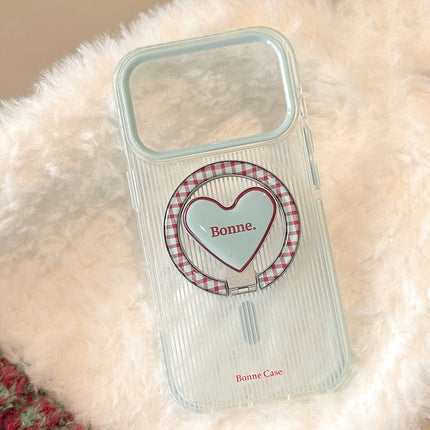 Blue And Red Striped Phone Case With A Magnetic Kickstand